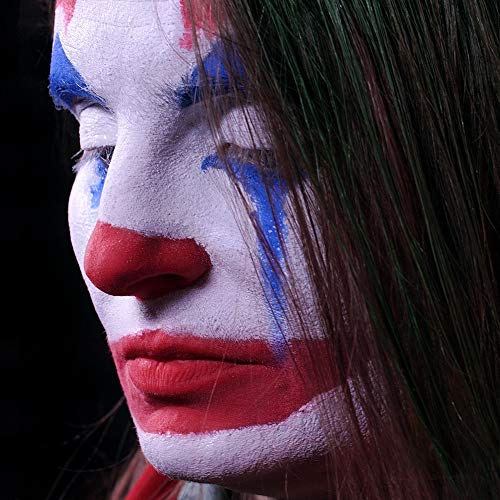 Kit de maquiagem de palhaço do caos graftobiano - completo de 11 peças para o Joker Jester ou Clown Halloween traje - instruções