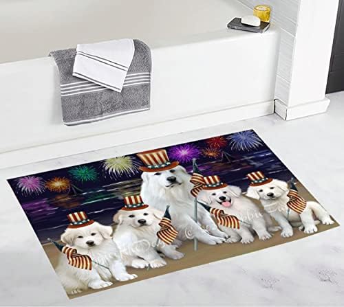 Esfregue um dub cães em uma banheira Great Pyrenees Bath Bath Mat- Anti -Slip Pet Bath Bath - tapete de tapete de banho macio e macio