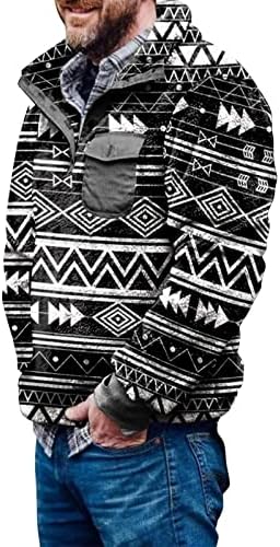 Moda de lâmpada de suéter masculino, com botões de bolsos aztec suéteres divertidos zíppe de suéteres em V para homens