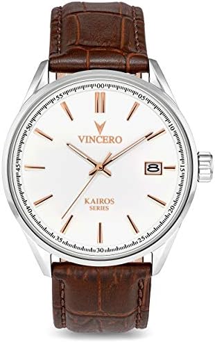 Vincero Luxury Men's Kairos Watch Watch - Relógio analógico de 42 mm - movimento japonês de quartzo…