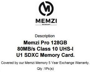 MEMZI PRO 128GB CLASS 10 80MB/S SDXC MEMÓRIA CARTÃO PARA CANON PowerShot G9 X Mark II, G7 X Mark II, G16, G15, G12, G9 X, G7 X, G5 X, G3 X, G1 X Mark II Câmeras digitais