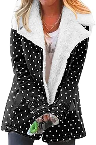 Jaqueta de casaco de manga longa com pico de peito de peito simples com sobretudo de bolso feminino que quente lapela de inverno plus size Outwear
