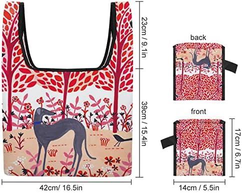 Autumn Greyhound Dog Pink Sacos de compras colapsíveis RECHA