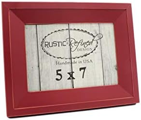 Design rústico e refinado 5x7 quadro de imagem com borda de 1,5 de largura - Vermelho de celeiro