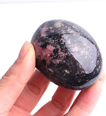 Binnanfang AC216 1PC Cristal natural vermelho Rhodonitetetetumbed Stone polido Palmstone Pocket Stone Reiki Cristais de presente