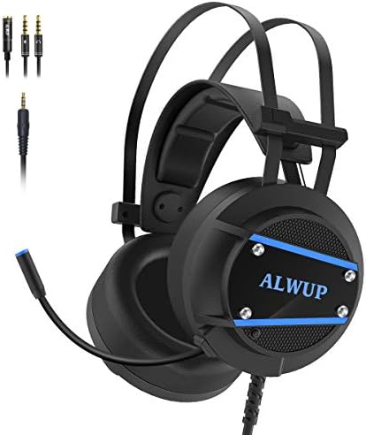 ALWUP A9 Xbox One fone de ouvido, fone de ouvido PS4 com microfone, fones de ouvido com microfone para gamer PlayStation 4 ps5 xbox