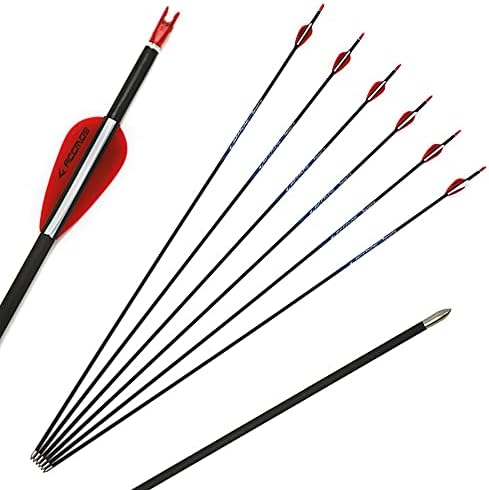 12pc ID 4,2mm .165 Arrows de carbono de comprimento personalizado 22-32 polegadas Espinela 300 350 400 500 600 700