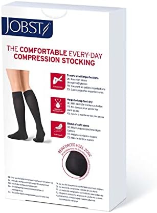 Meias de compressão opacas de Jobst, 30-40 mmhg, joelho de altura, de pé aberto