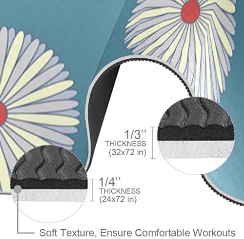 Todo o objetivo de Yoga Mat Exercício e Treino para Yoga, Chrysanthemum Blue Daisy Flower