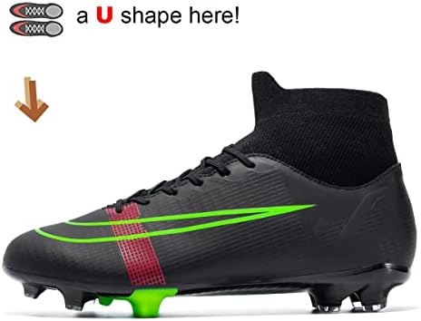 Sapatos de futebol atlético masculino de YSGDB Cleats Spike Shoes Turf Outdoor Football Shoes High Top Torno