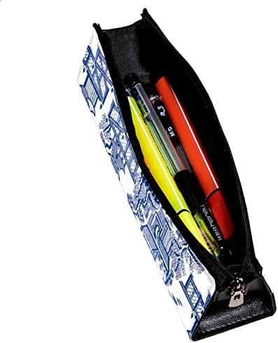 Caixa de lápis Guerotkr, bolsa de lápis, bolsa de lápis, estética de bolsa de lápis, padrão de construção de rua retro da casa