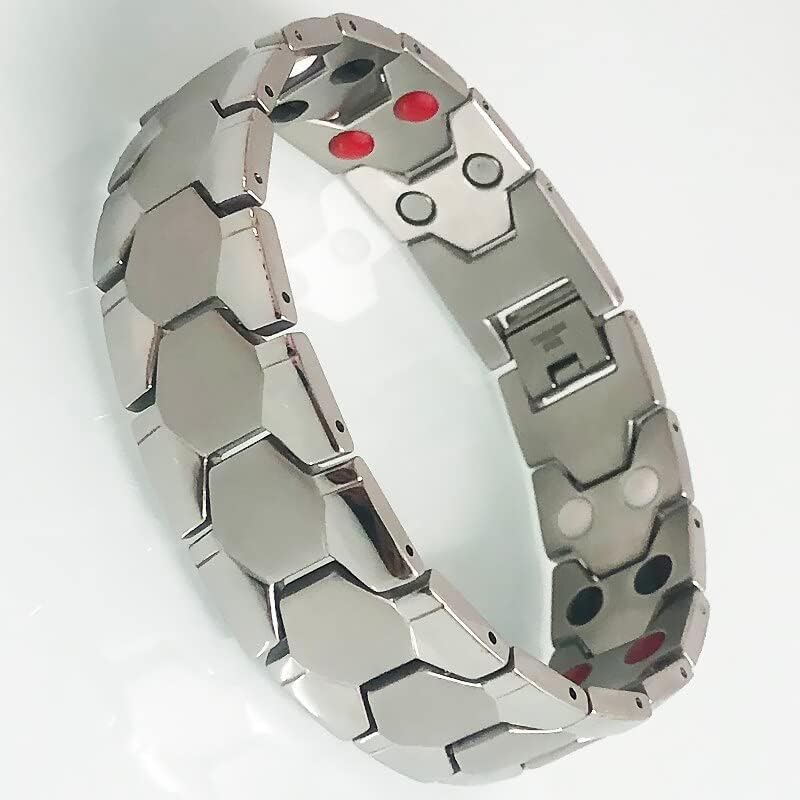 Fudshter Men, 18mm de aço inoxidável masculino pulseiras de jóias de cor de cor de cor de saúde de jóias de saúde de saúde dupla linha de pulseira magnética
