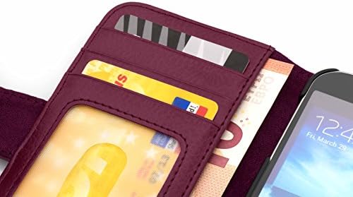 Caso Cadorabo Book Compatível com HTC One X/X+ em Bordeaux roxo - com fechamento magnético e slots de 3 cartas - Wallet etui tampa bolsa