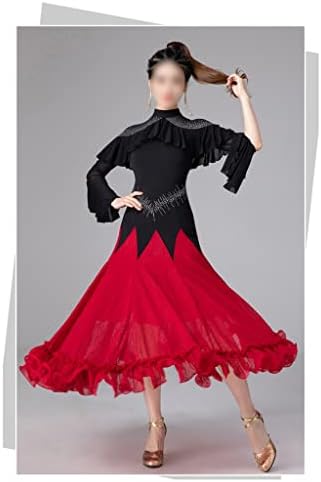 Vestido de dança de salão de baile de jkuywx decorar saia de dança menina baile de dança vestido de valsa de trajes de prática latina