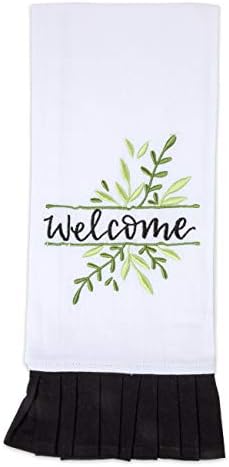 Presentes Brownlow algodão bordado toalha de chá, 18 x 28 polegadas, bem-vindo