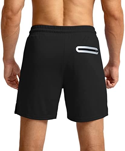 Shorts de corrida masculinos de pinkbomb com 3 bolsos com zíper 5 polegadas de 5 polegadas de ginástica de ginástica rápida de tenis seco shorts atléticos para homens