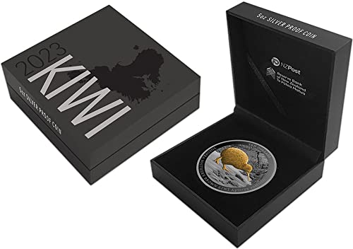 2023 De Kiwi PowerCoin 5 oz Moeda de prata 10 $ Nova Zelândia 2023 Prova de 5 oz