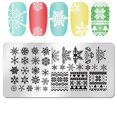 Placa de estampagem de unhas Natal, Danneasy 6 peças Kit de selo de unhas Estóolas de unhas Modelo de prego de férias Manicure Placa de carimbo de manicure