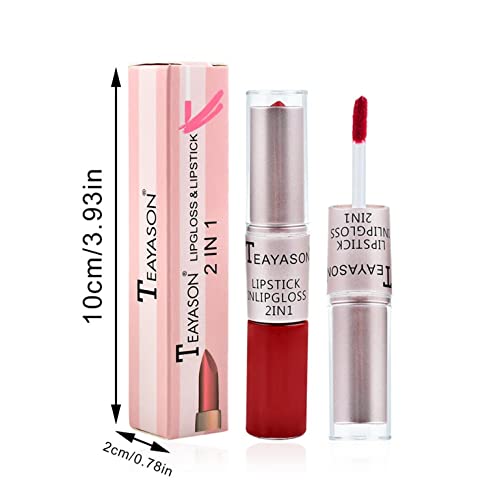 Zitiany 2-em-1 Longo Longo Lip Glaze Velvet Lipstick-Textura fosca Longo Lipe Lip Stick Multifuncional-Lipstick líquido