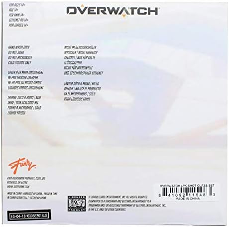 Overwatch Shot Glass 4-Pack, Cor: Tracer, D.Va, Mercy e Symmetra