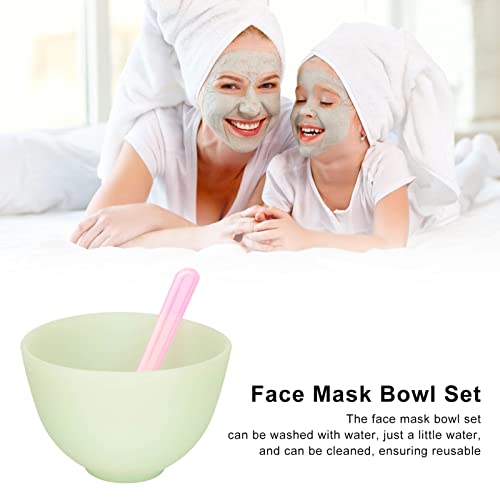 Aplicador de máscara facial de 2set, máscara facial de mistura de tigela Conjunto de silicone lavável lavabível reutilizável flexível portátil para a pele de pele