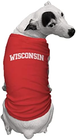 Wisconsin - camisa de cachorro esportiva da Universidade Estadual
