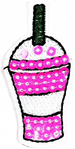 Kleenplus 3pcs. Mini Smoothie Smoothie Drink Cartoon Ferro bordado em costura em crachá para jeans jaquetas chapéus de mochila camisetas Apliques de adesivos e remendos decorativos