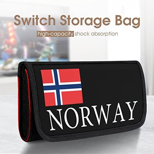Caso de transporte nacional de orgulho norueguês para saco de armazenamento de console de jogos portátil com slot de