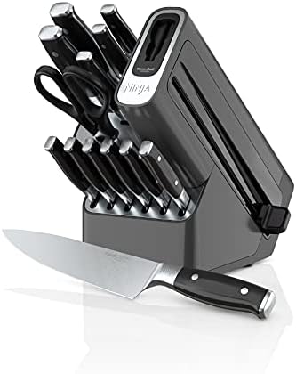 Ninja K32014 Sistema de faca premium não-lulgo Foodi, conjunto de blocos de faca de 14 peças, preto e c69500 ​​alimento neverstick