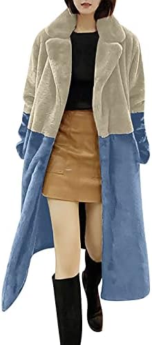 Enrole a Colorblock Beach Parkas Womens Manga Completa macia casaco de inverno de grande tamanho grossa de roupas modernas