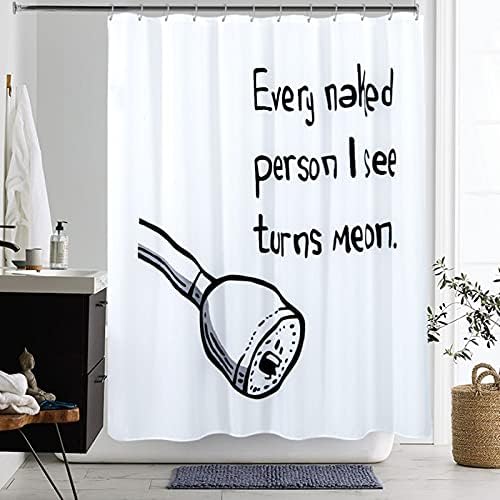 Yokii Funny Fotic Fabric chuveiro Dias, todas as pessoas nuas que eu vejo me vira em cortina de chuveiro de banheiro fofa conjunta