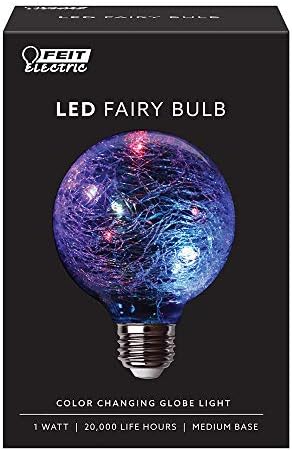 FEIT elétrico fy/g25/rgb/cr/led 1w fada decorativa rgb cota de racha de vidro mágico brilho g25 lâmpada LED, 4,9 h x 3,1 d, multicoloria