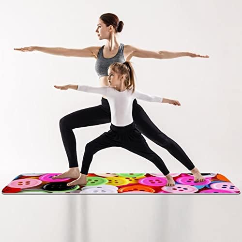 Todo o objetivo de yoga tapete de tapete e tapete de treino para ioga, botões coloridos fofos