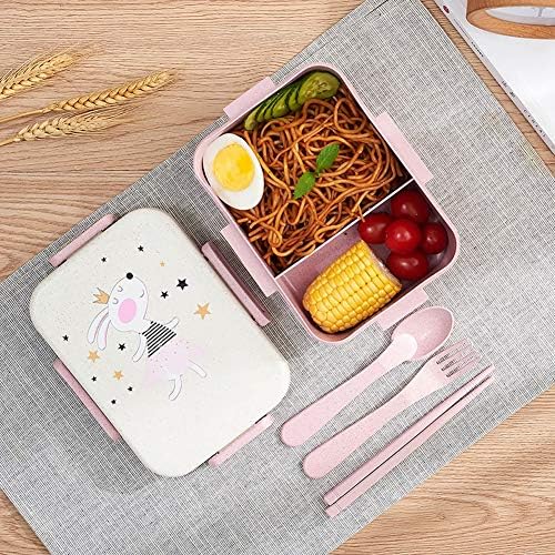 Cartoon fofo de lancheira rosa Microwave Dinnerwarware Contêiner de armazenamento de alimentos crianças crianças Escola Office Bento