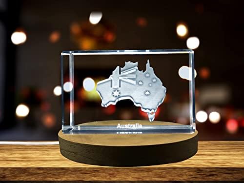 Austrália Cristal Gravado em 3D Austrália CRISTAL GRAVADO CRISTAL FORMA/PRESENTE/DECORÇÃO/COLECTIBLE/SOVENIRA