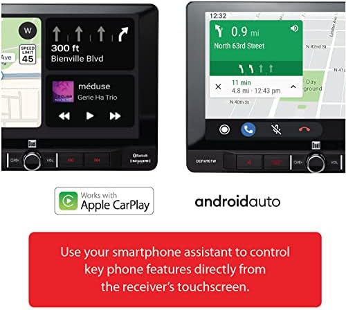 Eletrônica dupla DCPA901W Certificada Apple Certified Apple CarPlay Android Auto Wired ou Wireless | Receptor estéreo de