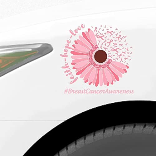 A consciência do câncer de mama Decalques de janela do carro de girassol rosa Brest Câncer Decalque Decal