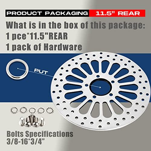 Blcyanue 11.5''Rear Rotor de freio para Harley Davidson Turnando Sportster Dyna e Super Glide Sofrail Grande Performa