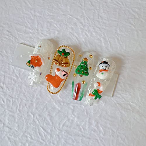 Prego anjo 30pcs/saco de design misto de design de unhas Sparkling Resin Série de Natal Decoração Papai Noel Formas Candy Tree Misturadas