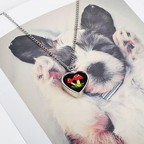 Magic Cogumelos Pet Urna Colar Colar personalizado Holder de cinzas Coração de lembrança Pingente Pingente Memorial