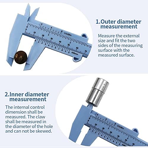 KJHD 5pc 0-150mm Double Rule Scale Plástico Plástico Palier Medição do aluno Mini ferramenta Régua Vernier Paliper Régua Ferramenta