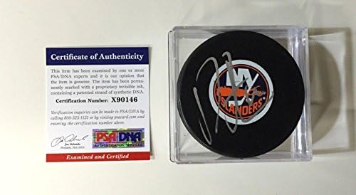 Ryan Strome assinou o New York Islanders Puck PSA/DNA X90146 - Pucks autografados da NHL