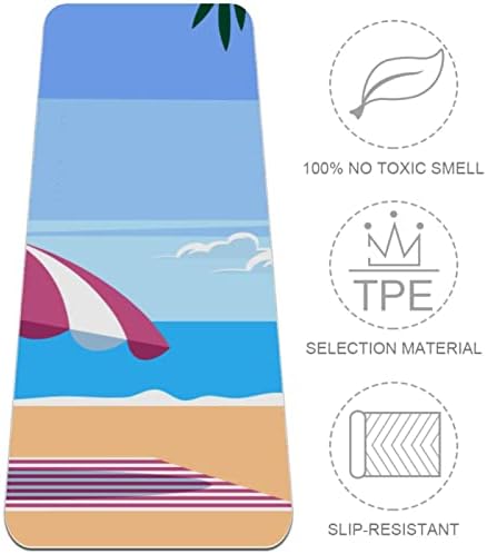 Sdlkfreli 6mm de tapete de ioga extra grossa, paisagem de resort de praia jpg impressão e ecologicamente correto TPE Mats Pilates tape
