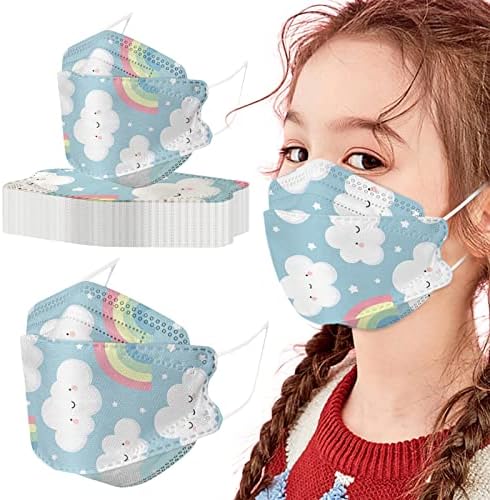 JMETRIE 50pc Máscara facial descartável para crianças, máscara de cartoon impressão de proteção ao ar livre máscara de face máscara respirável confortável