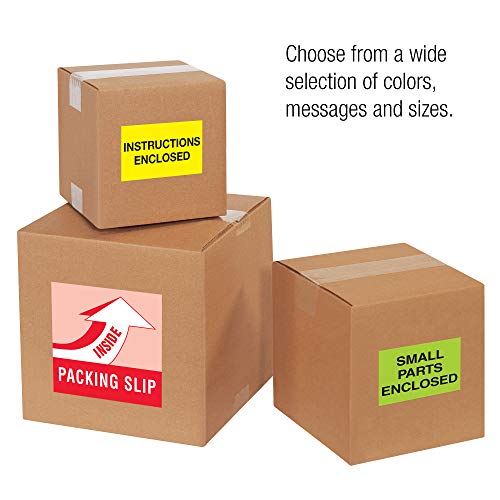 Etiquetas de fita Logic®, deslizamento de embalagem dentro , 4 x 4 , vermelho/branco, 500/roll