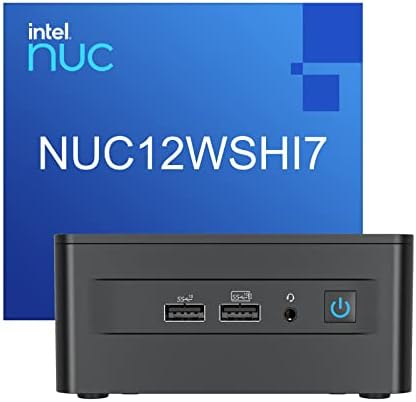 Intel Nuc 12 Pro Wall Street Canyon Nuc12Wshi7 PC, mais recente 12ª geração Intel Core i7-1260p 12 núcleos, 16 fios, cache de 18