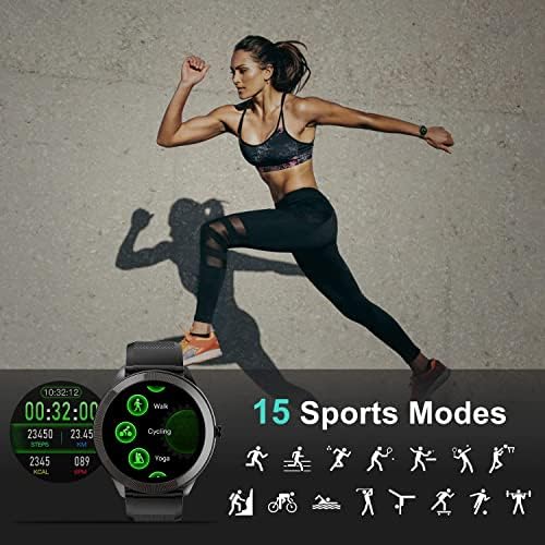 Smorfit Smart Watch for Men, Fitness Tracker com monitor de sono do Pedômetro de Freqüência C10, rastreador de atividades à prova d'água IP68 para Andriod e iOS, relógios de fitness bluetooth