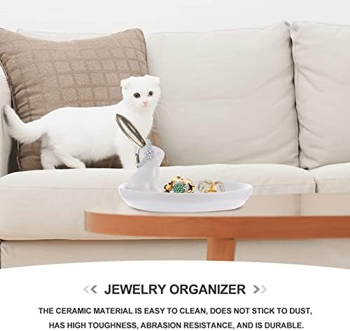 JoJofuny Golden Elephant Ring Porters, tigela de placa de armazenamento de jóias de jóias de cerâmica, brios de colar anéis de