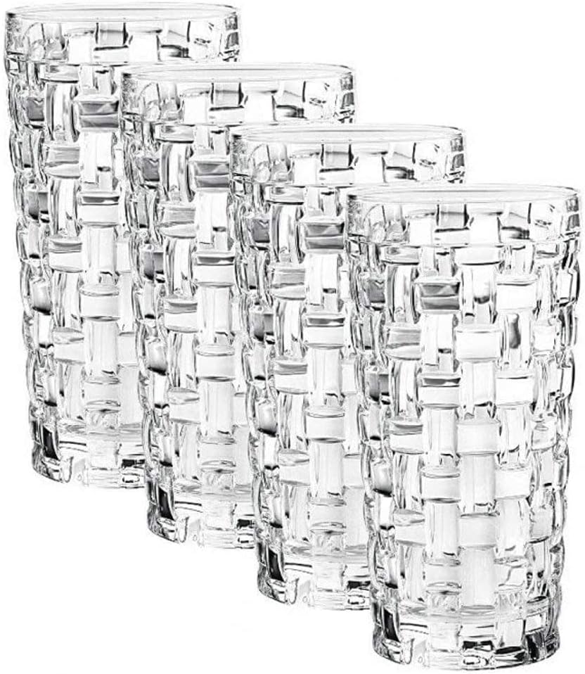 NACHTMANN DABING STARS Coleção Bossa Nova, conjunto de vidro de bebida longa de 4 vidro de cristal transparente, para coquetéis e bebidas frias de 14 onças, lava-louças