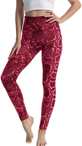 Perneiras para mulheres controle de barriga levantamento de bunda de luta atlética Snakeskin ioga calça de ioga estampada Casual Cintura